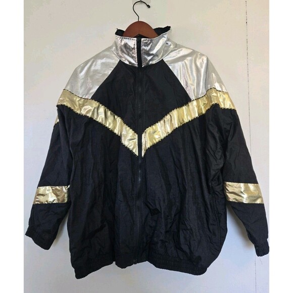 Slade Jackets & Blazers - Vintage Slade Windbreaker Womens 1X Plus Futuristic NYE Event Party Glam Y2K 90s